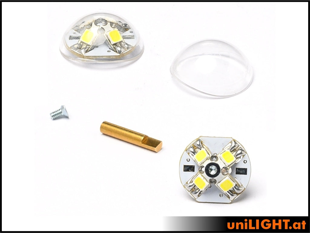 UniLight 17mm Hemisphere Strobe Light 9Wx2 RND17X-090x2-WE