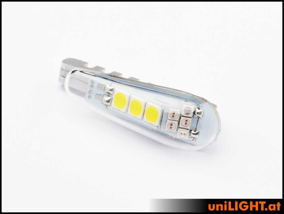 UniLight 14mm Dual Navigation + Strobe Light, 14Wx2,Short - Red-White DUAL14X-140x2-RTWE