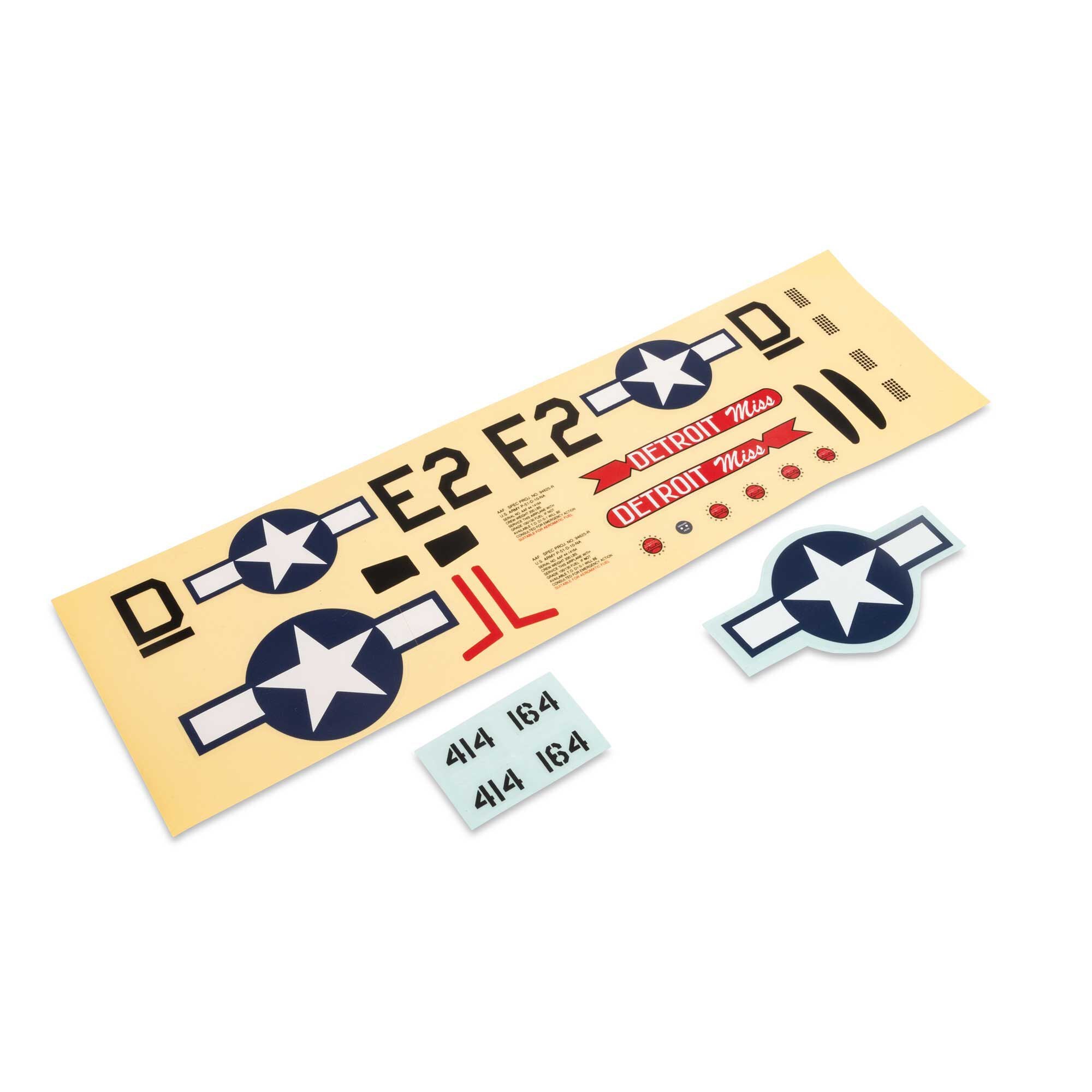 E-Flite Decal Sheet: UMX P-51 "Detroit Miss" EFL-1092