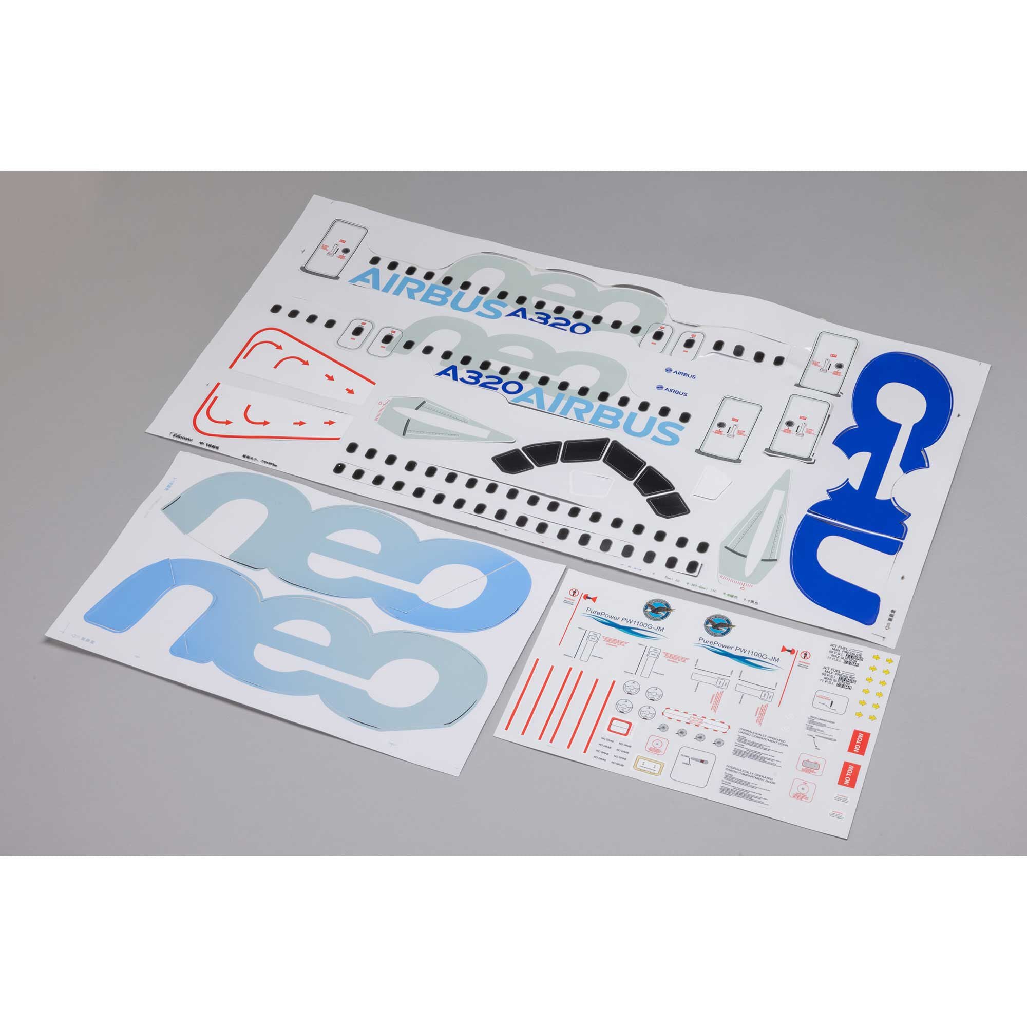 E-Flite Decal Set: Airbus A320 1.5m Airliner 64mm EDF Jet EFL-2553