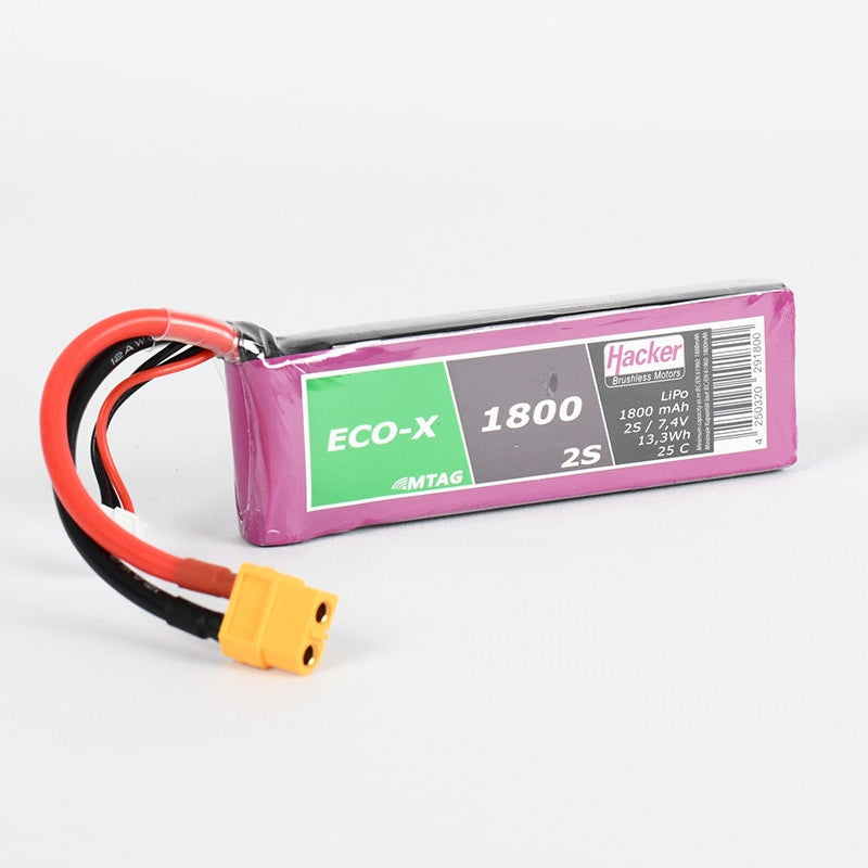 Hacker TopFuel ECO-X 2S 1800mAh 25C LiPo Battery XT60 MTAG 91800241