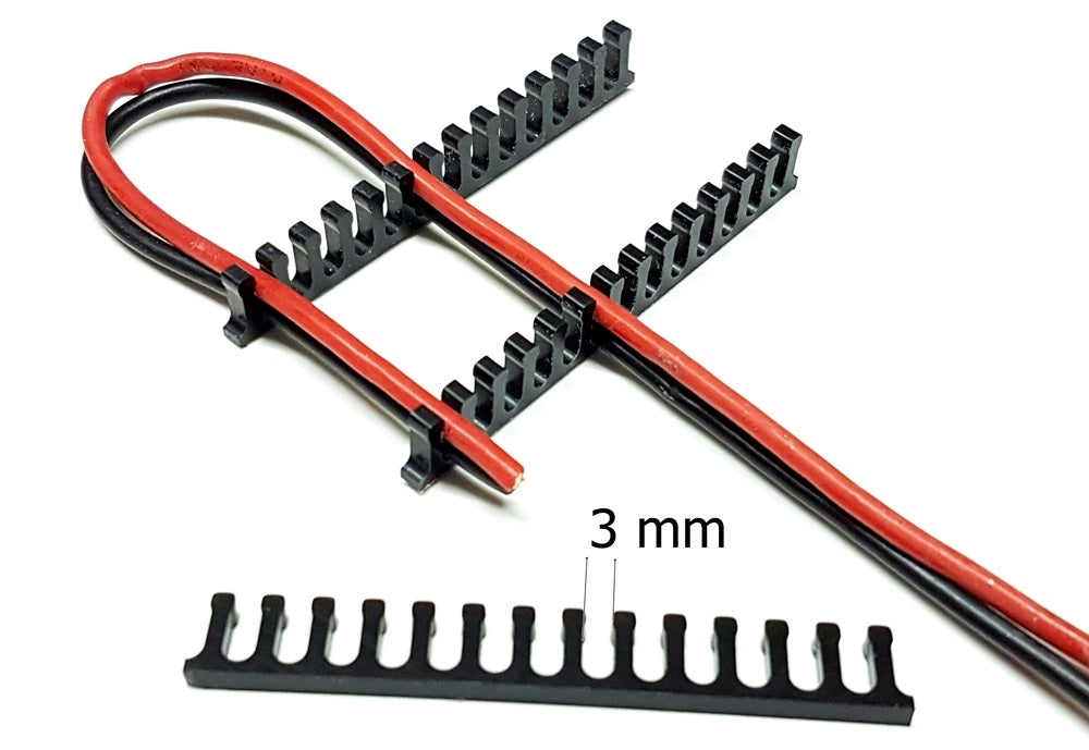 Cable Holder Flat 2-3 Cable 3mm Black Click Holder from STV-Tech 012-21