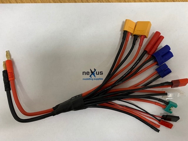 11 x Multi Charge Lead made with Heavy Duty Silicone Wire from Electriflyer