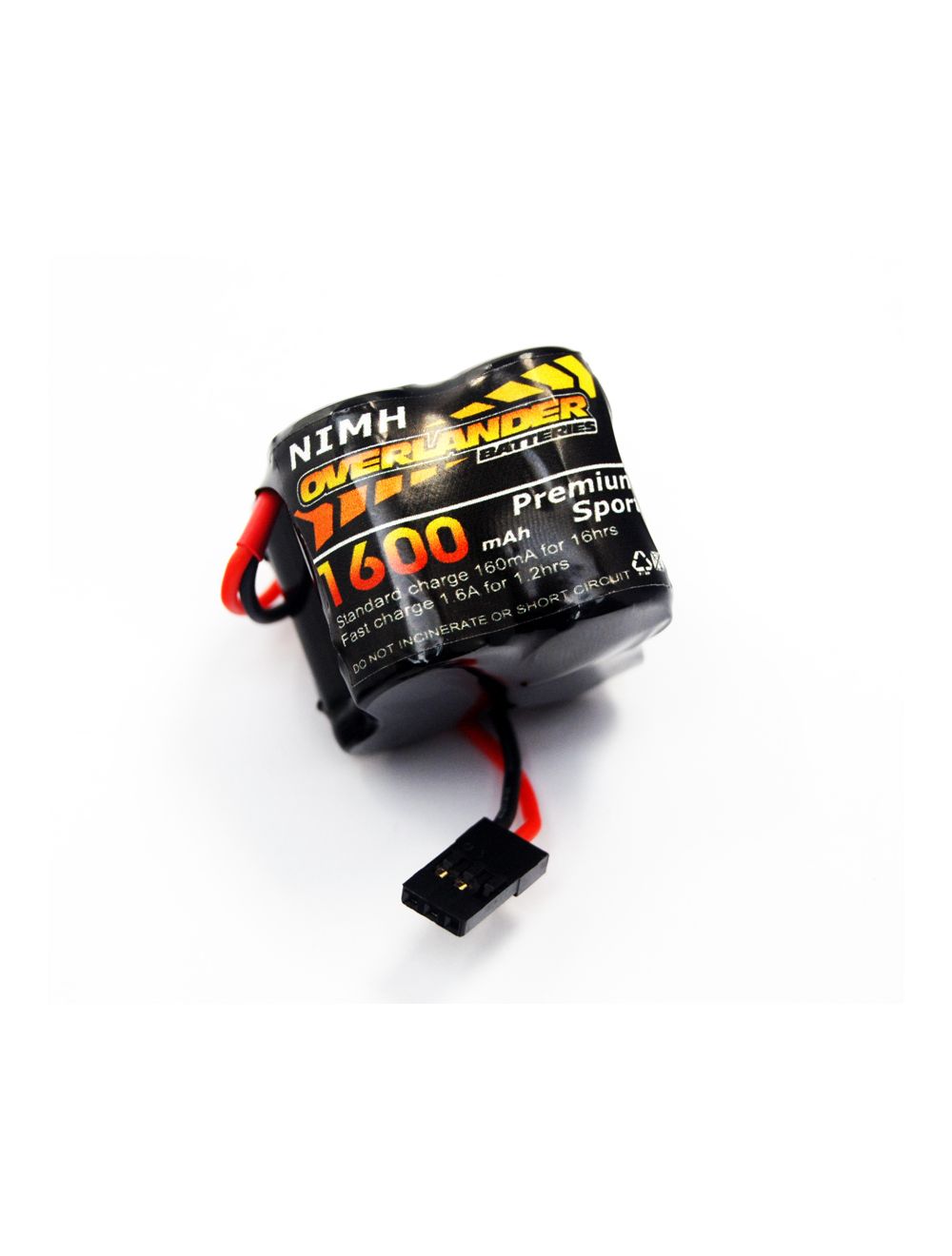 Overlander 2/3 AF 1600mAh 4.8V Square Premium Sport NiMH Battery - JR Connector 2132