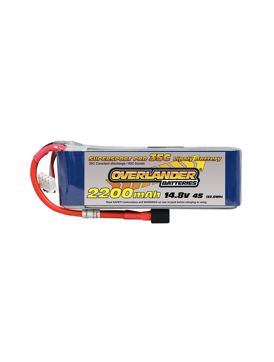 Overlander 2200mah 14.8V 4S 35C Supersport Pro LiPo Battery - XT60 - 2568