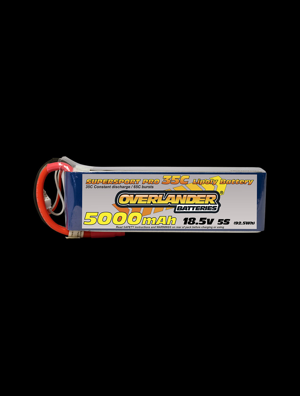 Overlander 5000mAh 18.5V 5S 35C Supersport Pro LiPo Battery - Traxxas Connector 2579