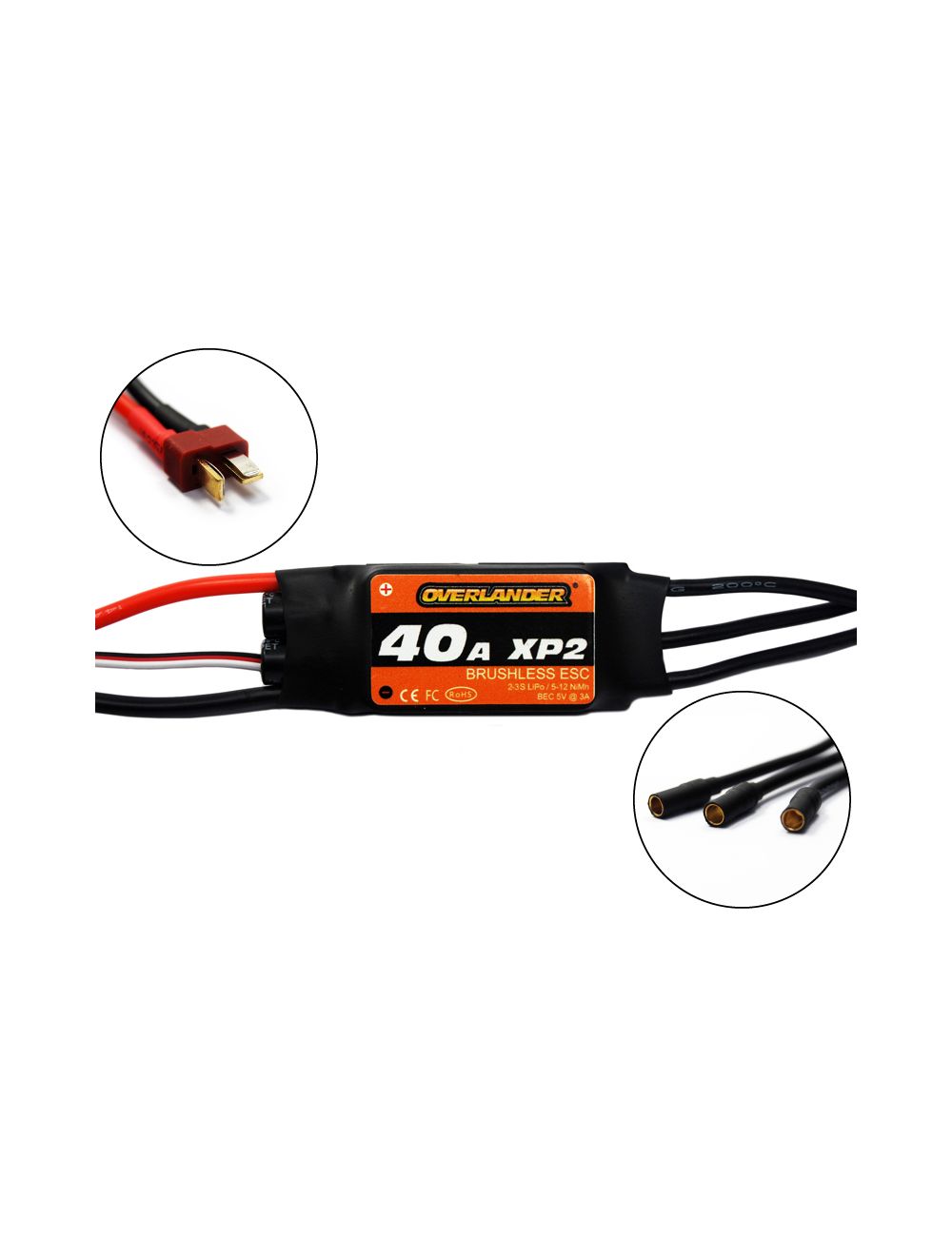 Overlander XP2 40A Brushless RTF (With Deans & 3.5mm Bullets) Speed Controller 2723