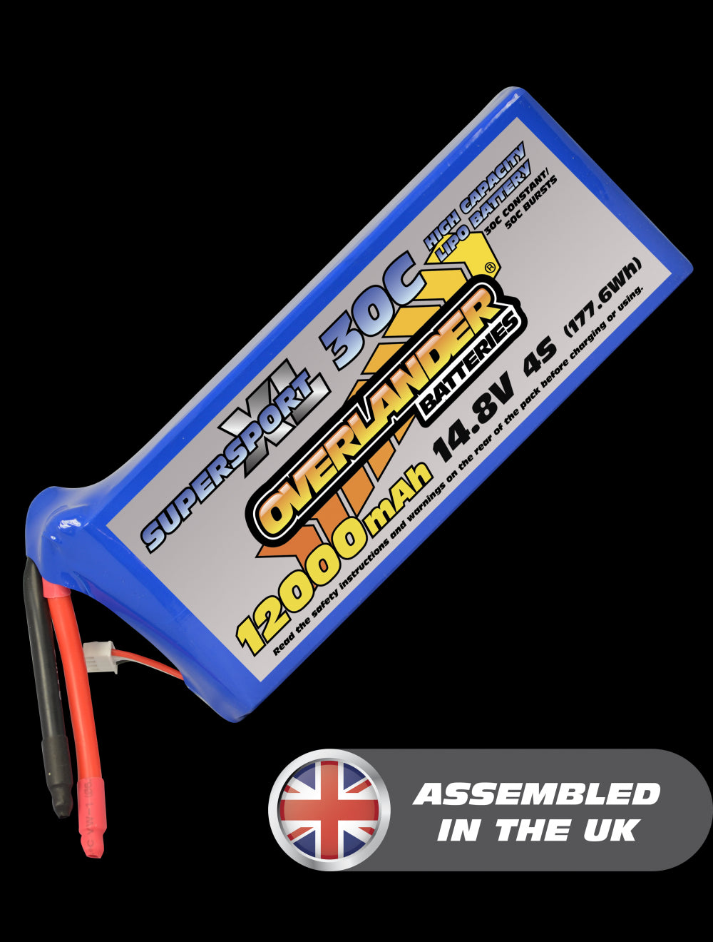 Overlander 12000mAh 14.8V 4S 30C Supersport XL LiPo Battery - AS150 Connector 2745