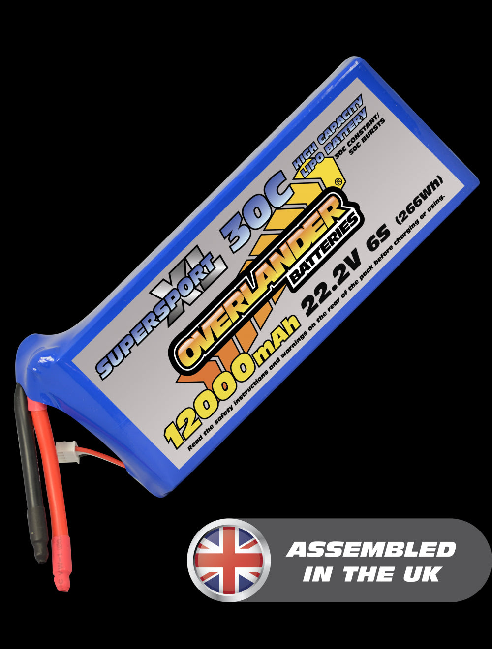 Overlander 12000mAh 22.2V 6S 30C Supersport XL LiPo Battery - AS150 Connector 2746