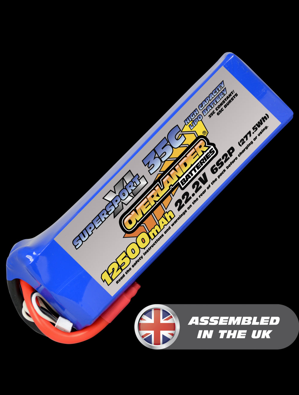 Overlander 12500mAh 22.2V 6S2P 35C Supersport XL LiPo Battery - No Connector 2771