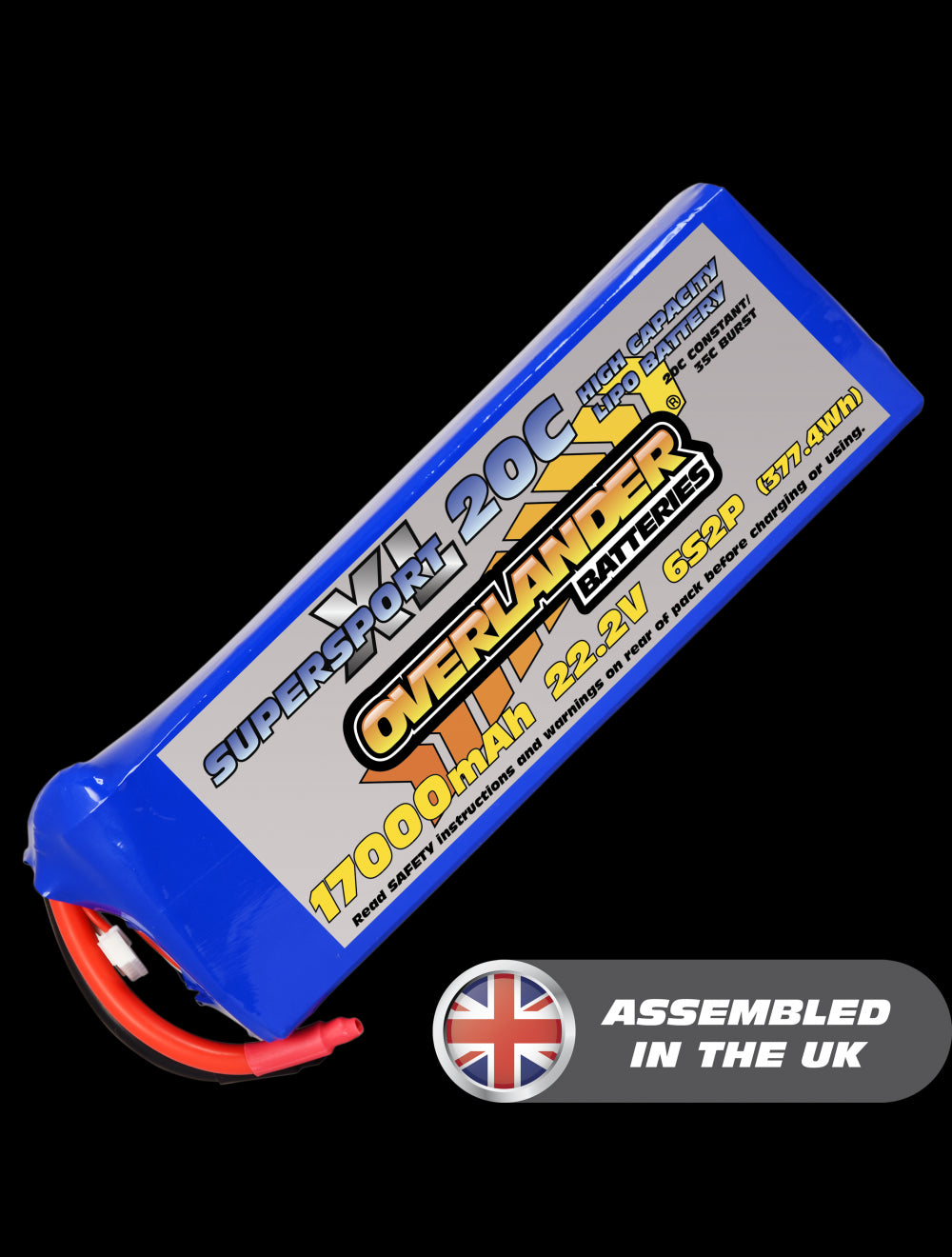 Overlander 17000mAh 22.2V 6S2P 20C Supersport XL LiPo Battery - - No Connector 2798
