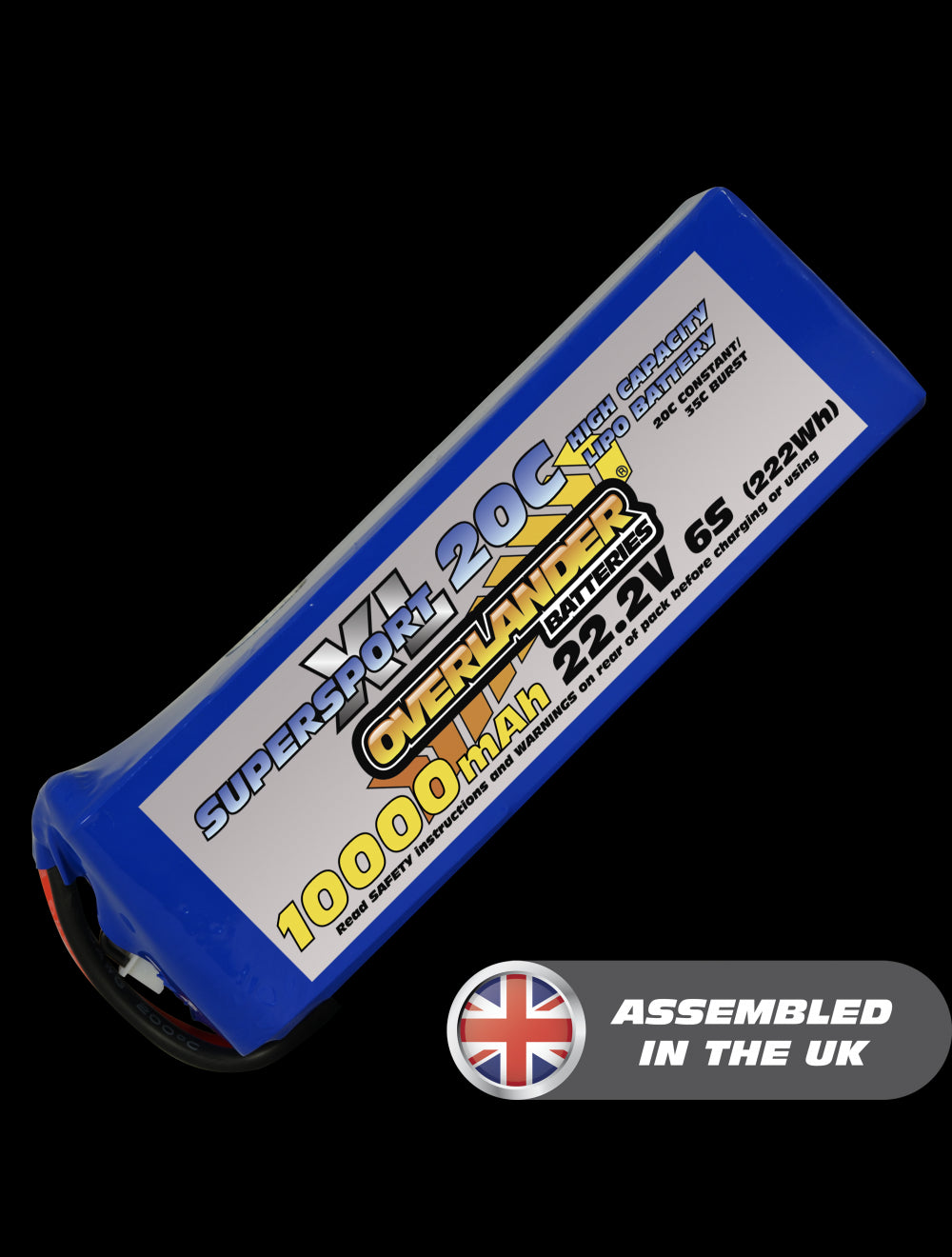Overlander 10000mAh 22.2V 6S 20C Supersport XL LiPo Battery - No Connector 2991