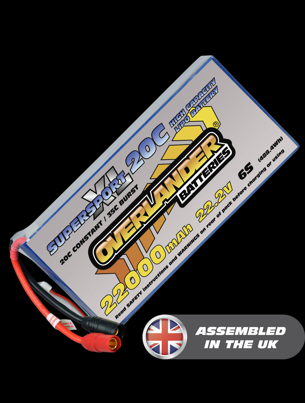 Overlander 22000mAh 22.2V 6S 20C Supersport XL Lipo Battery - No Connector 2993