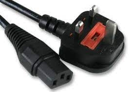 2m UK Plug to IEC C13 Socket Mains Lead, 10A Black -  PE01063