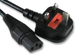 2m UK Plug to IEC C13 Socket Mains Lead, 10A Black - PE01063