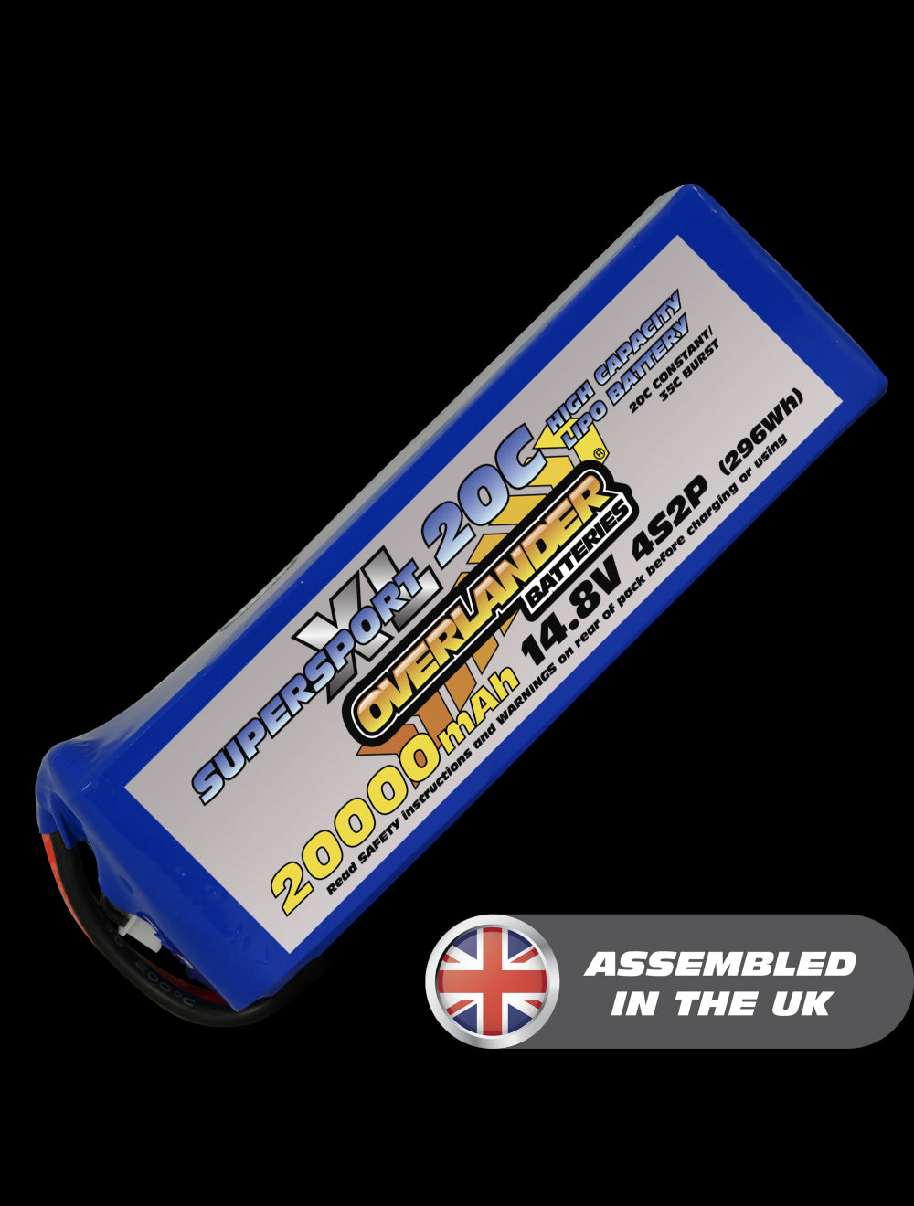 Overlander 20000mAh 14.8V 4S2P 20C Supersport XL LiPo Battery - No Connector 3099