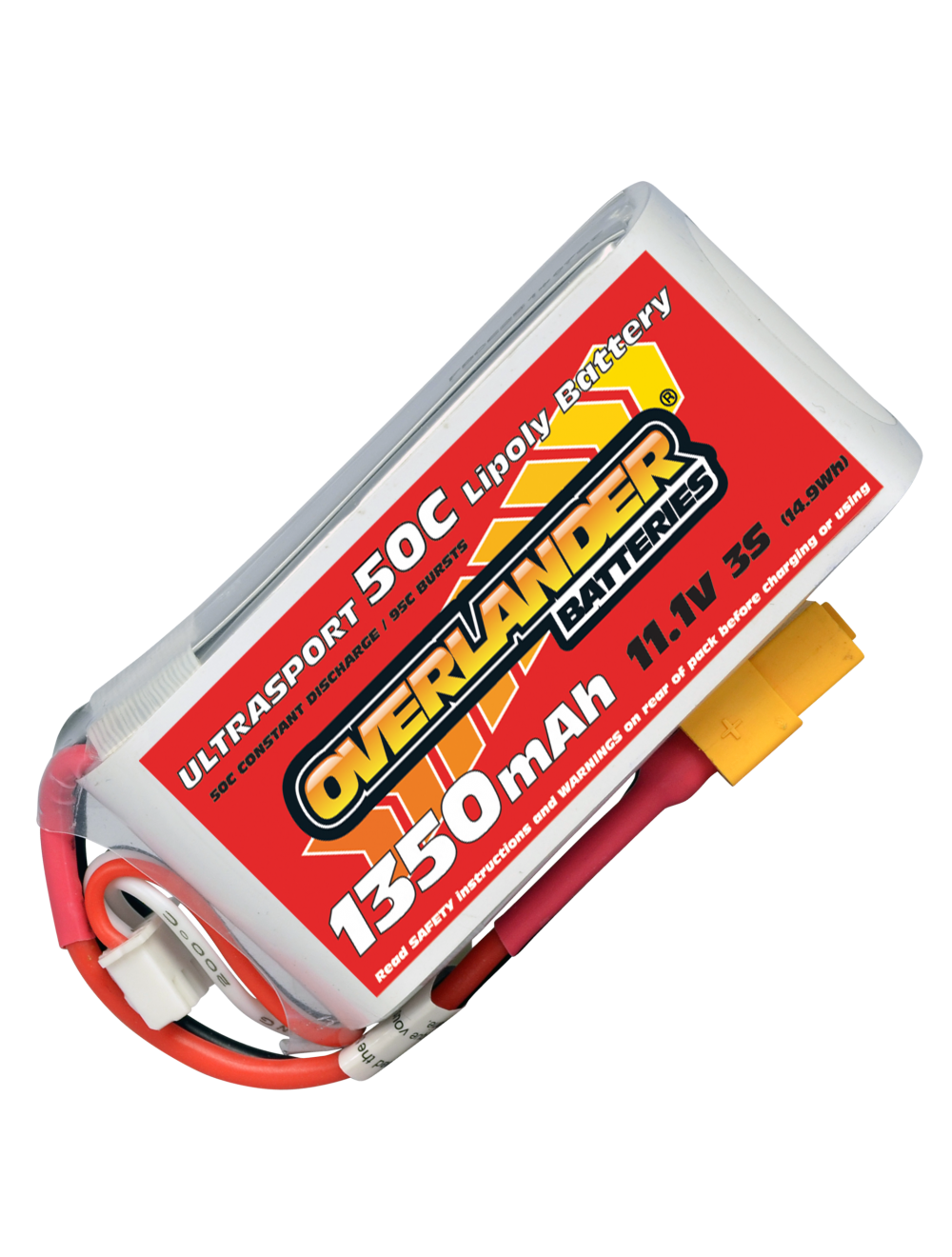 OVERLANDER 1350MAH 11.1V 3S 50C ULTRASPORT LIPO BATTERY (XT60 CONNECTOR) 3104