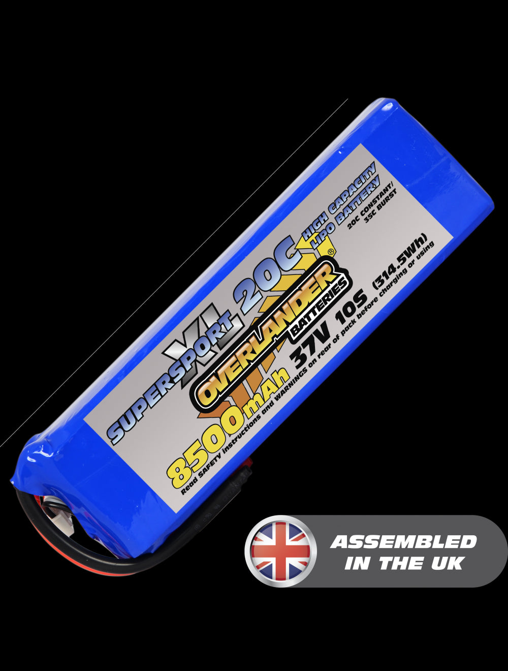 Overlander 8500mAh 37V 10S 20C Supersport XL LiPo Battery 3124
