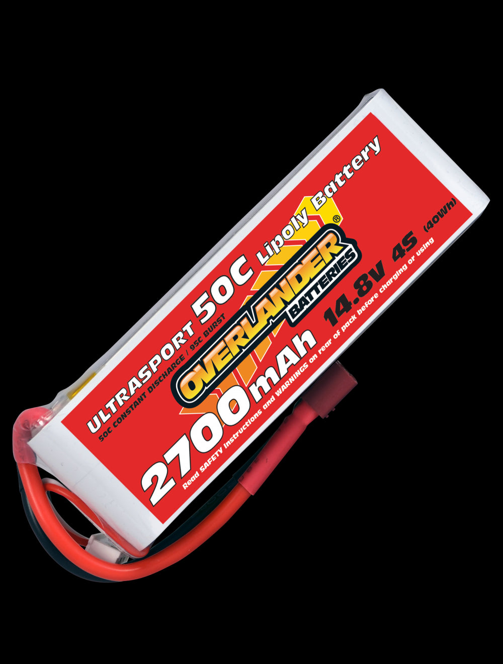 Overlander 2700mAh 14.8V 4S 50C Ultrasport LiPo Battery - Deans Connector 3151