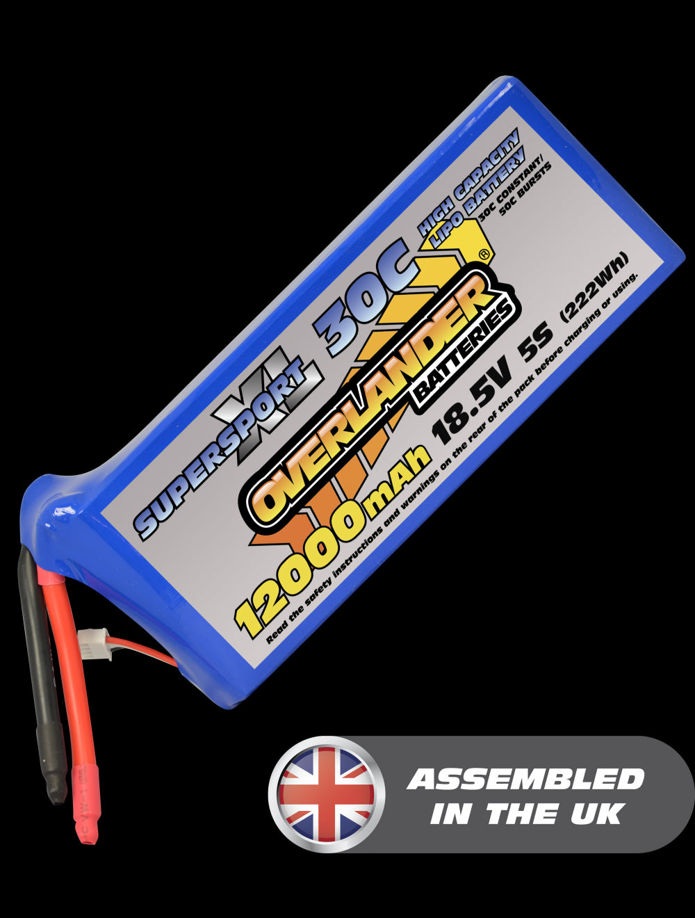 Overlander 12000mAh 18.5V 5S 30C Supersport XL LiPo Battery - AS150 Connector 3241