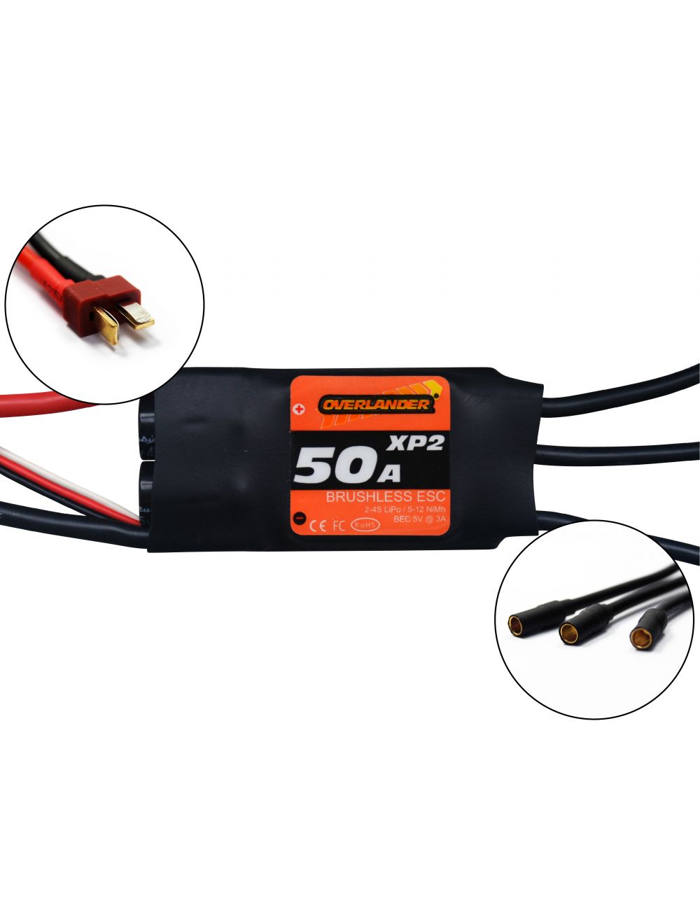 Overlander XP2 50A Brushless RTF (With Deans & 3.5mm Bullets) Speed Controller 3279