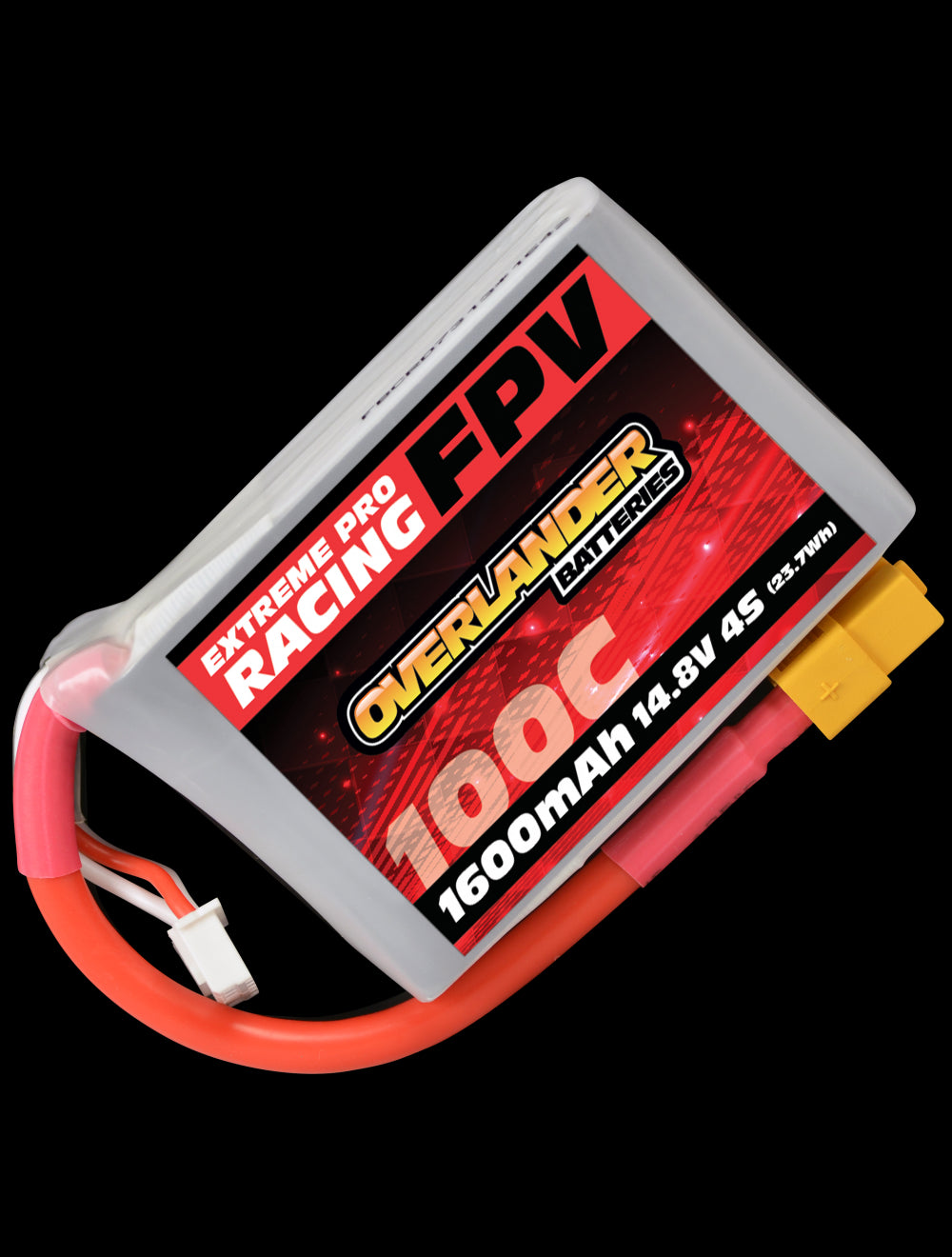 Overlander 1600mAh 14.8V 4S 100C FPV LiPo Battery 3280