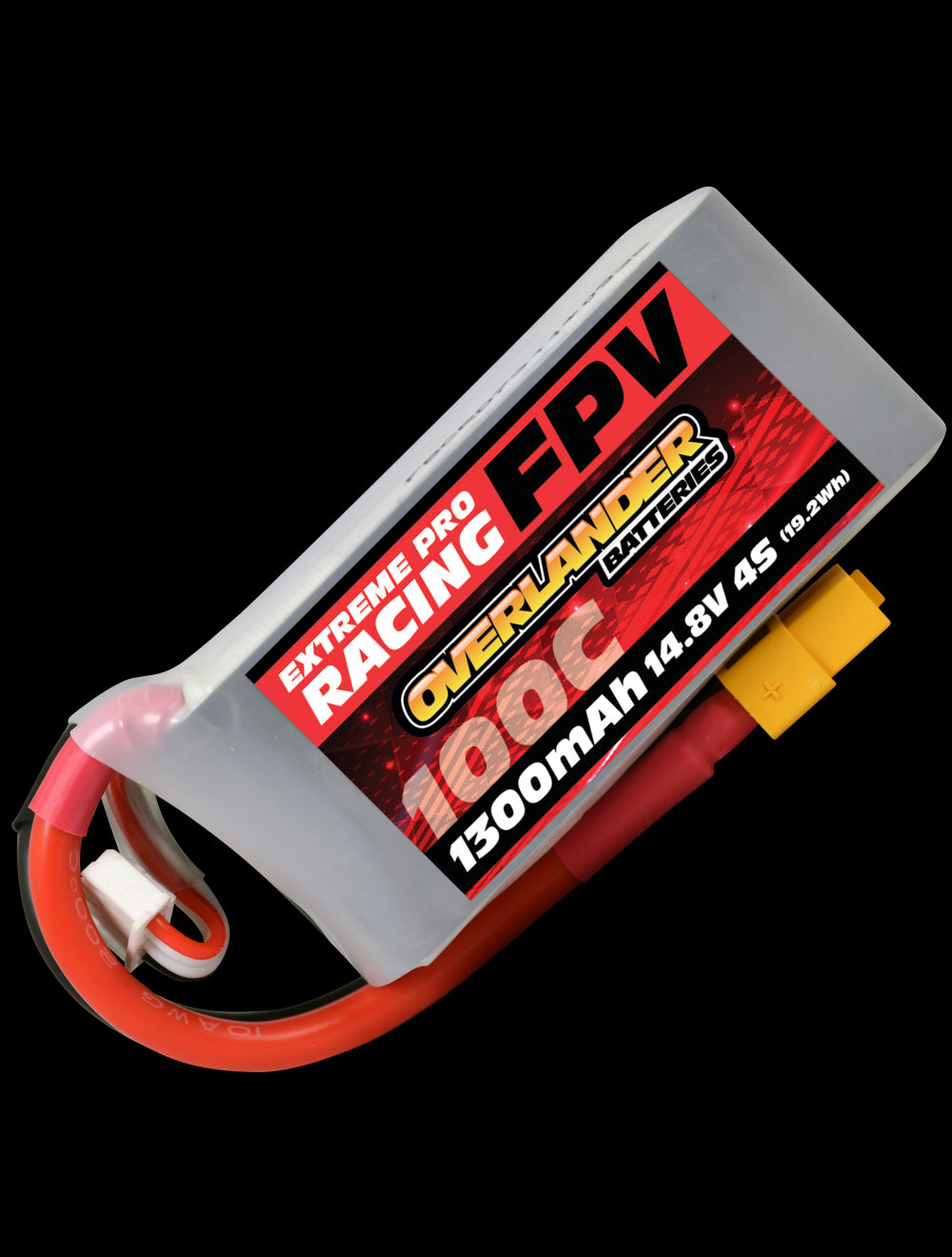 Overlander 1300mAh 14.8V 4S 100C FPV LiPo Battery 3281