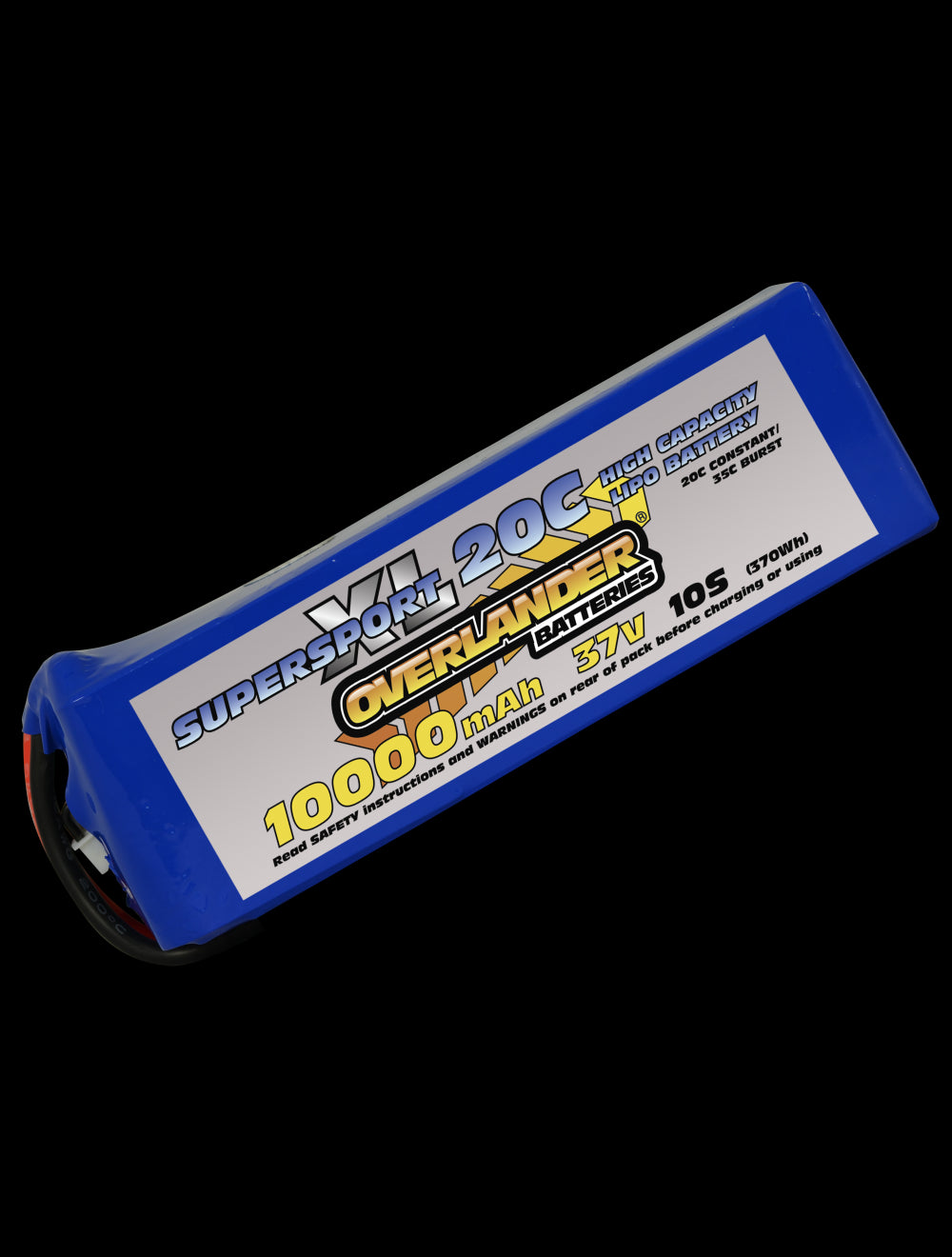 Overlander 10000mAh 37V 10S 20C Supersport XL LiPo Battery - XT90 Anti Spark Connector 3346