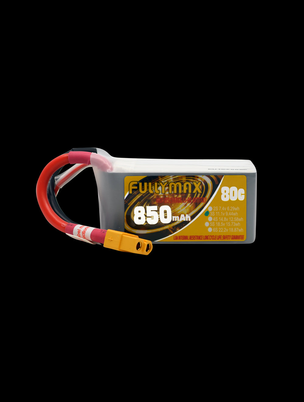 Overlander Fullymax 850mAh 11.1V 3S 80C FPV LiPo Battery 3372