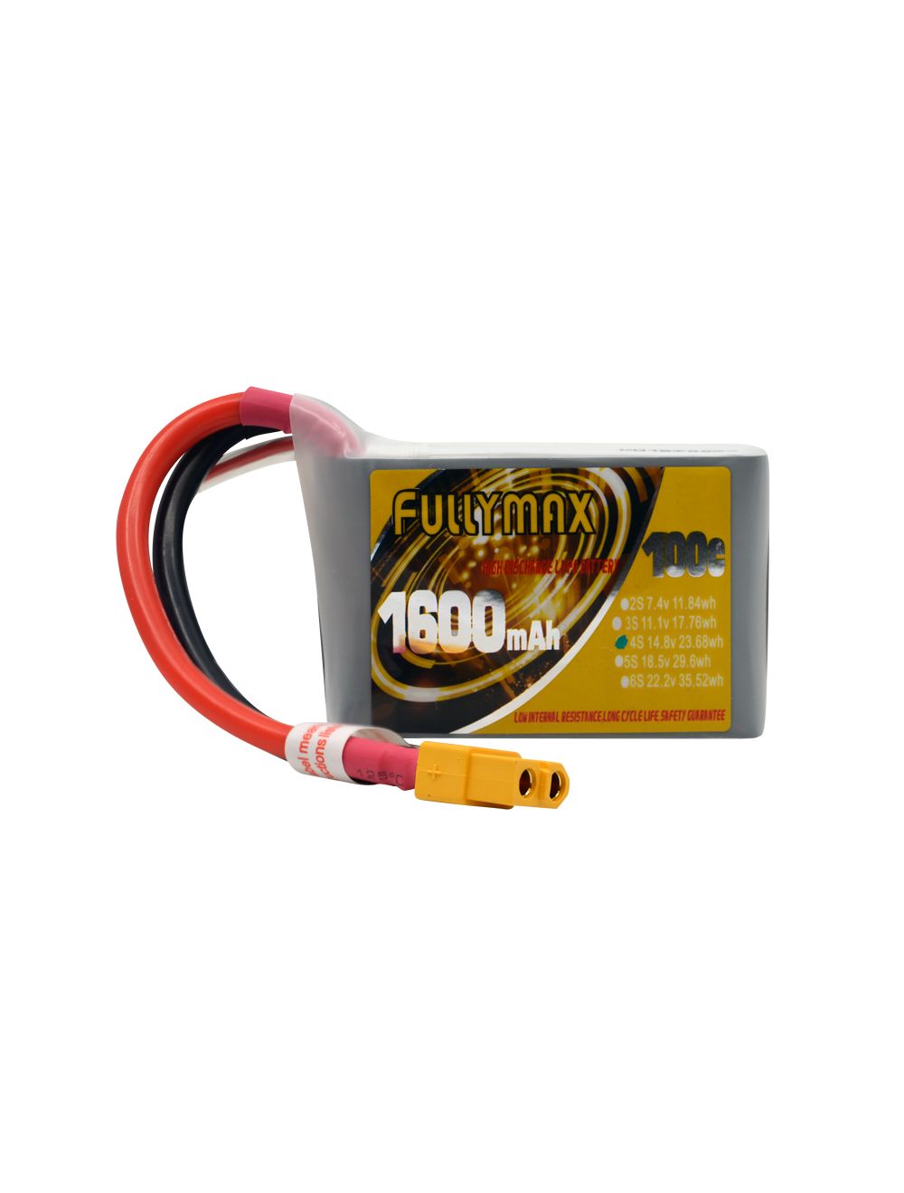 Overlander Fullymax 1600mAh 14.8V 4S 100C FPV LiPo Battery 3380