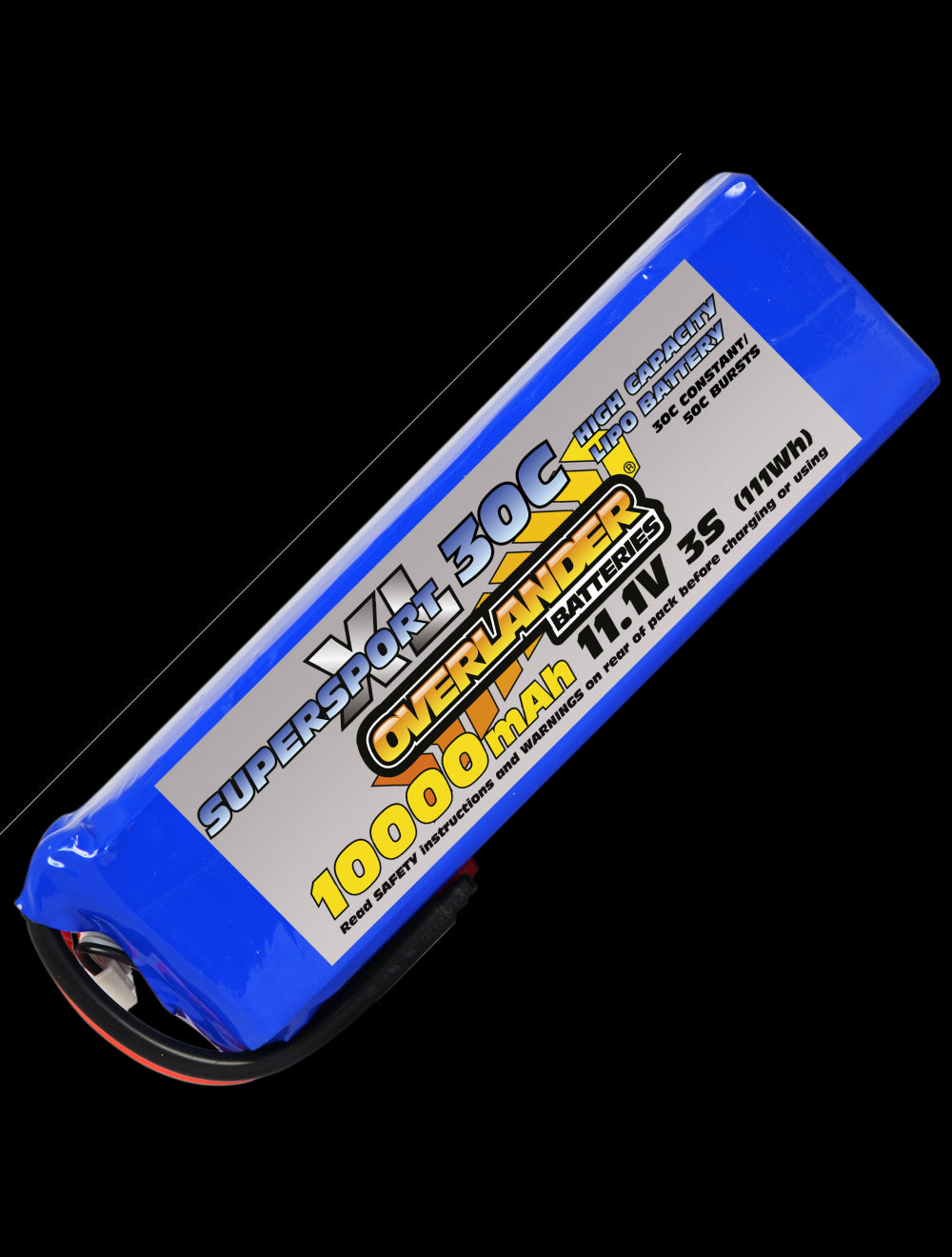 Overlander 10000mAh 11.1V 3S 30C SupersportXL LiPo Battery - No Connector 3405