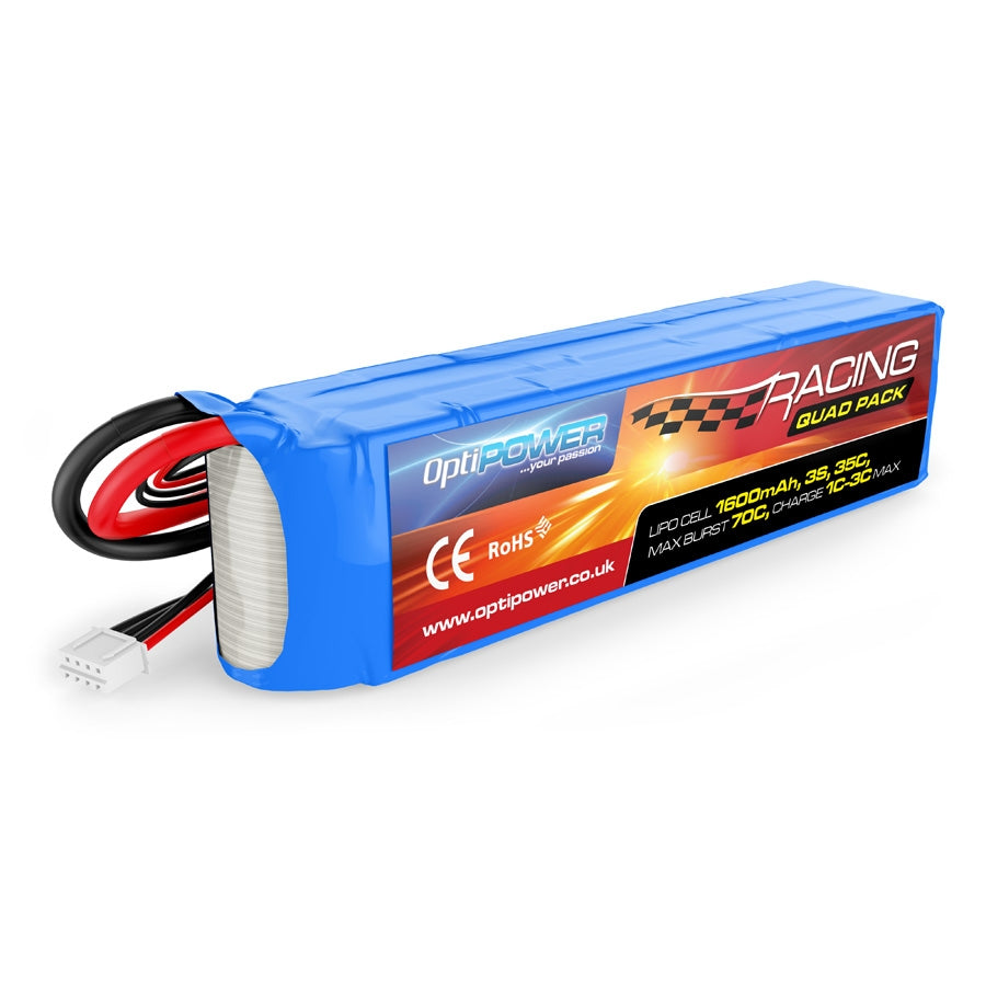 Optipower 3S 1600mAh FPV Racing Ultra 50C Lipo Battery OPR16003S50