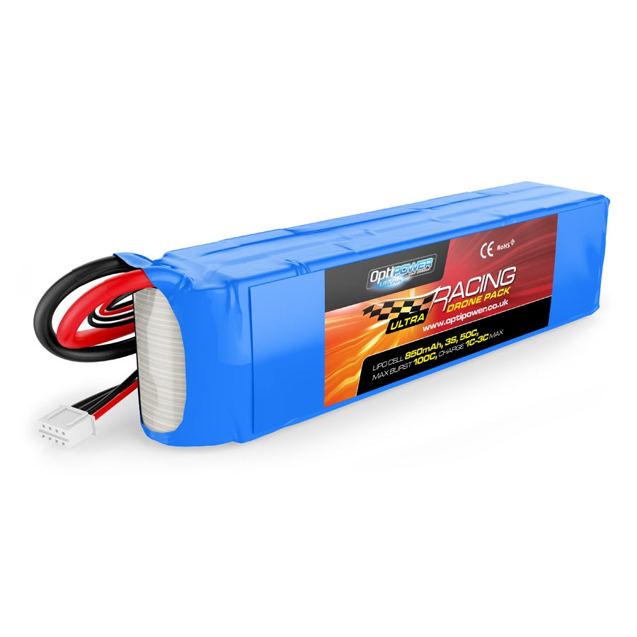 Optipower 3S 850mAh FPV Racing Ultra 50C Lipo Battery OPR8503S50