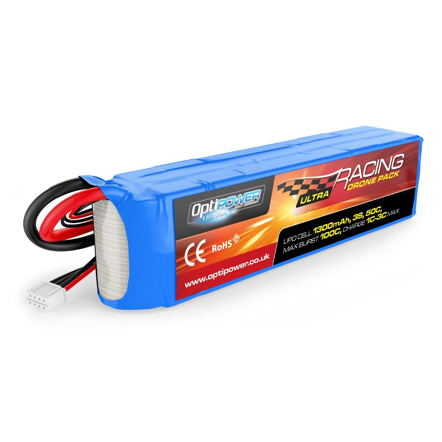 Optipower Ultra Racing Drone Pack 1300mAh 3S 11.1V 50C OPR13003S50
