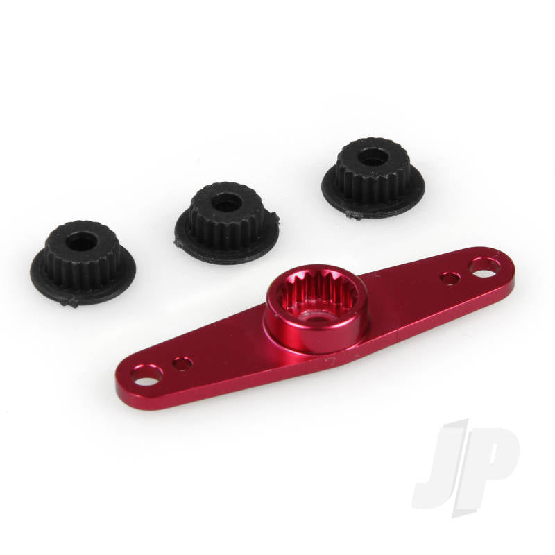 JP Aluminium CNC Servo Double Arm (Red) (Futaba/JR/Hitec) 4402580