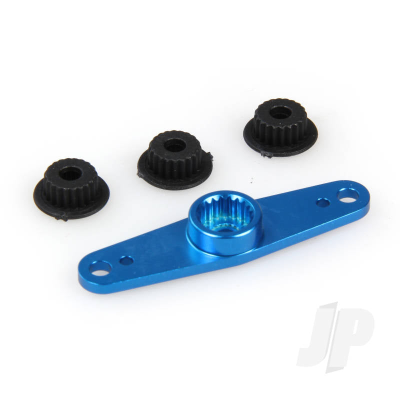 JP Aluminium CNC Servo Double Arm (Blue) (Futaba/JR/Hitec) 4402585