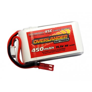 450mAh 3S 11.1v 45C LiPo Battery for Blade 180CFX & Others - Overlander Ultrasport