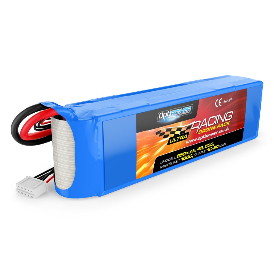 Optipower 4S 850MmAh FPV Racing Ultra 50C Lipo Battery OPR8504S50