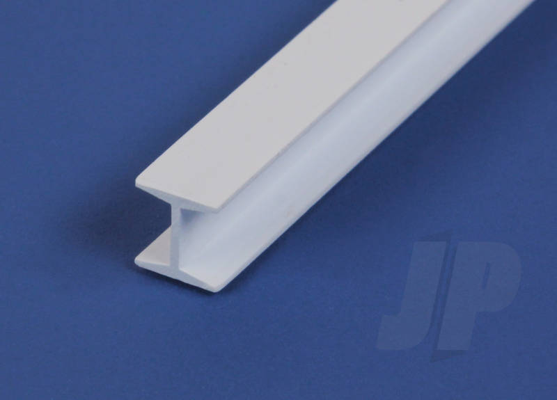 Evergreen .125" Opaque White Styrene H Column (3 Pack) 284