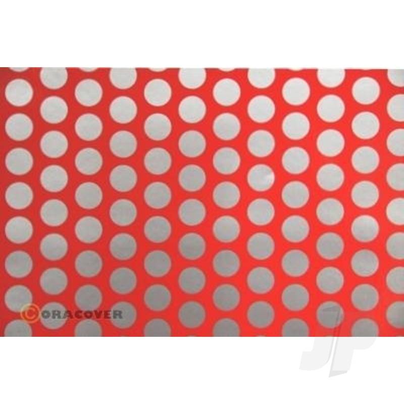 Oracover 2m Oracover Fun-1 Fluorescent Red/Silver 5523795