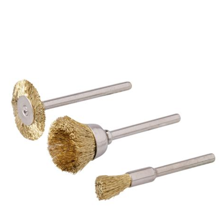 Silverline Rotary Tool Brass Wire Brush Set 3pcs 763601