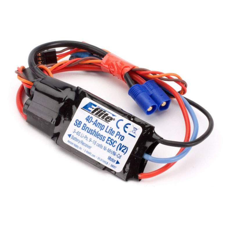 E-Flite 40amp Lite Pro Switch-Mode BEC Brushless ESC (V2) EFLA1040LB