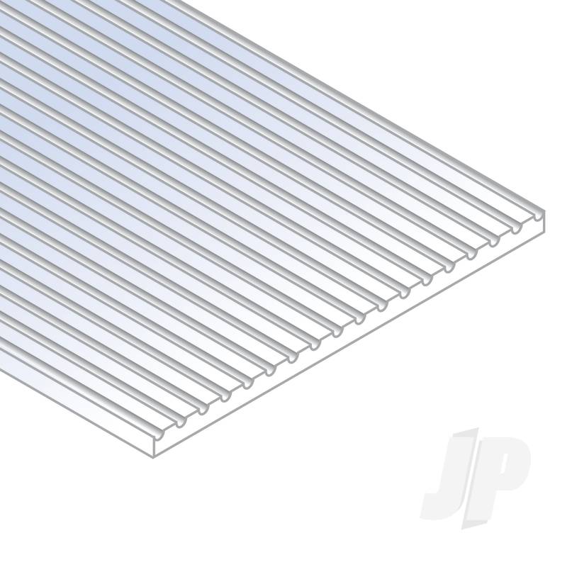 Evergreen 12x24in (30x60cm) Passenger Car Siding Sheet .020in(0.50mm) Thick (1 Sheet per pack) 13035