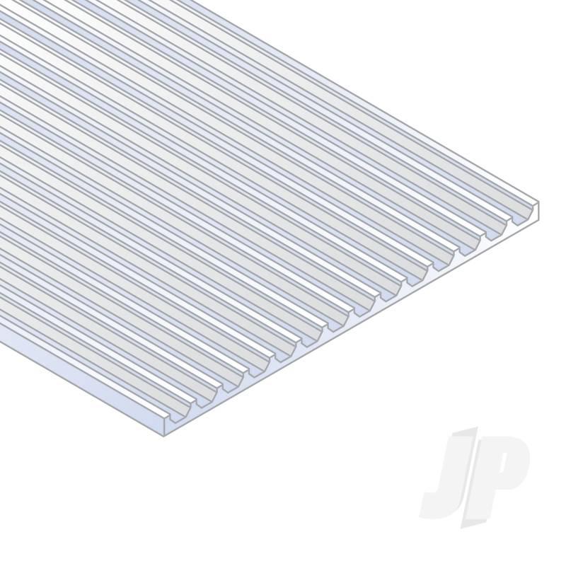 Evergreen 12x24in (30x60cm) Board & Batten Sheet .040in (1.0mm) Thick .075in Spacing (1 Sheet per pack) 14542