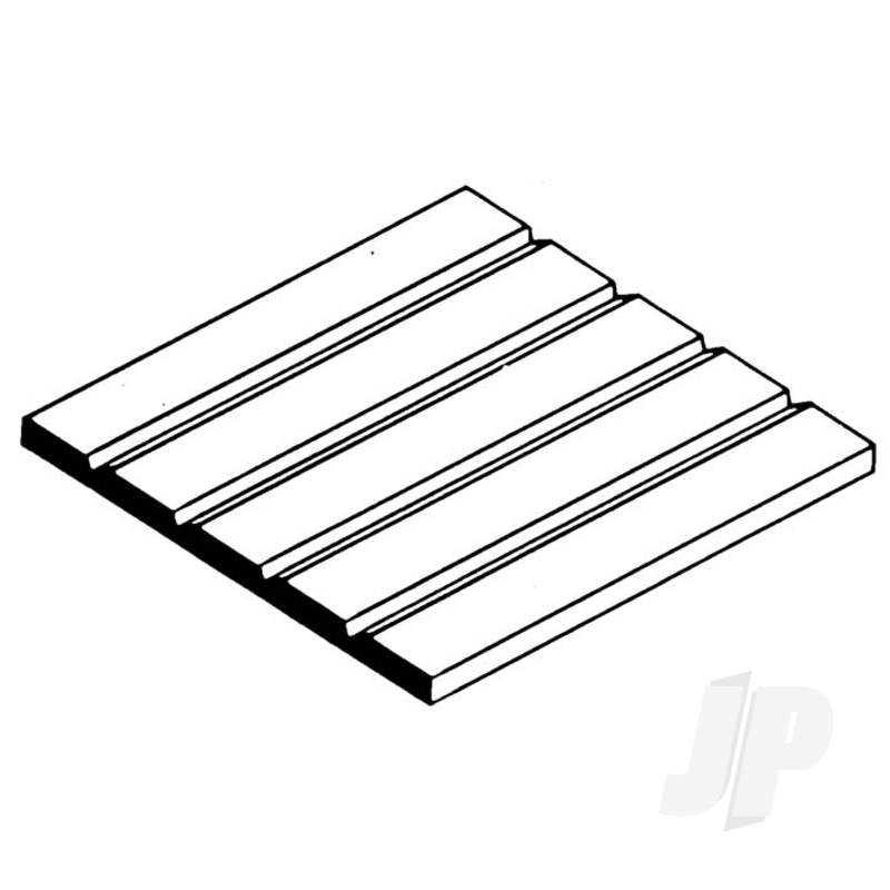 Evergreen 6x12in (15x30cm) Passenger Car Siding Sheet .030in (0.75mm) Thick (1 Sheet per pack) 3035