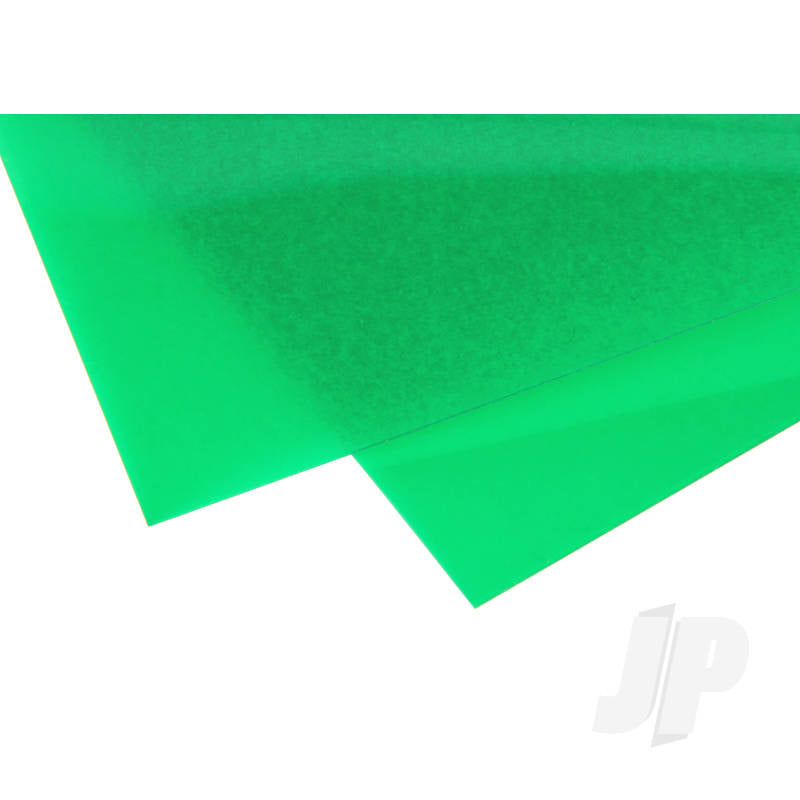 Evergreen 6x12in (15x30cm) Transparent Coloured Sheet .010in Thick GREEN (2 Sheet per pack) 9903