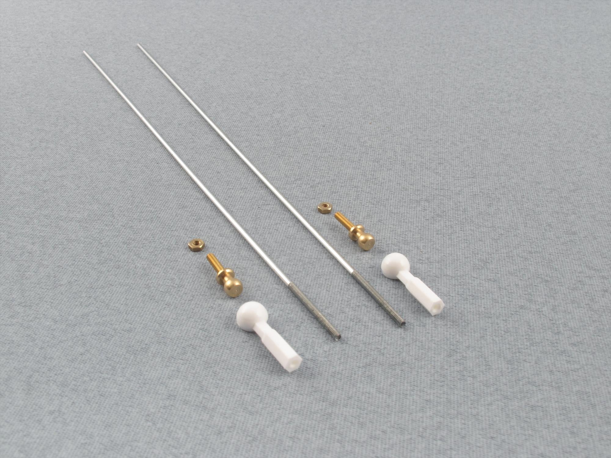 Radio Active White Ball Joint M2 with 200mm M2 Pushrods (pk2) RCA105