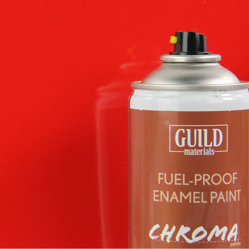 Guild Materials Gloss Enamel Fuel-Proof Paint Chroma Red (400ml Aerosol) GLDCHR6401