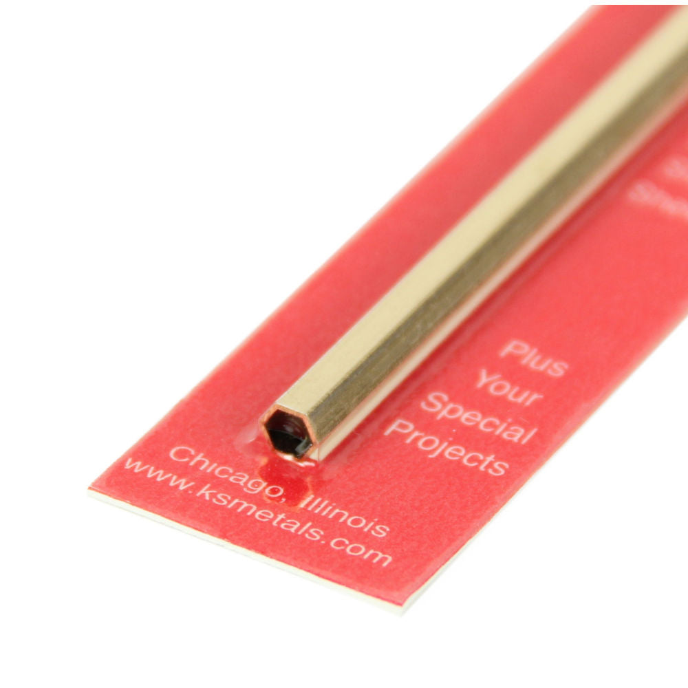K&S 3/16x12in Hexagonal Brass Tube KNS8274
