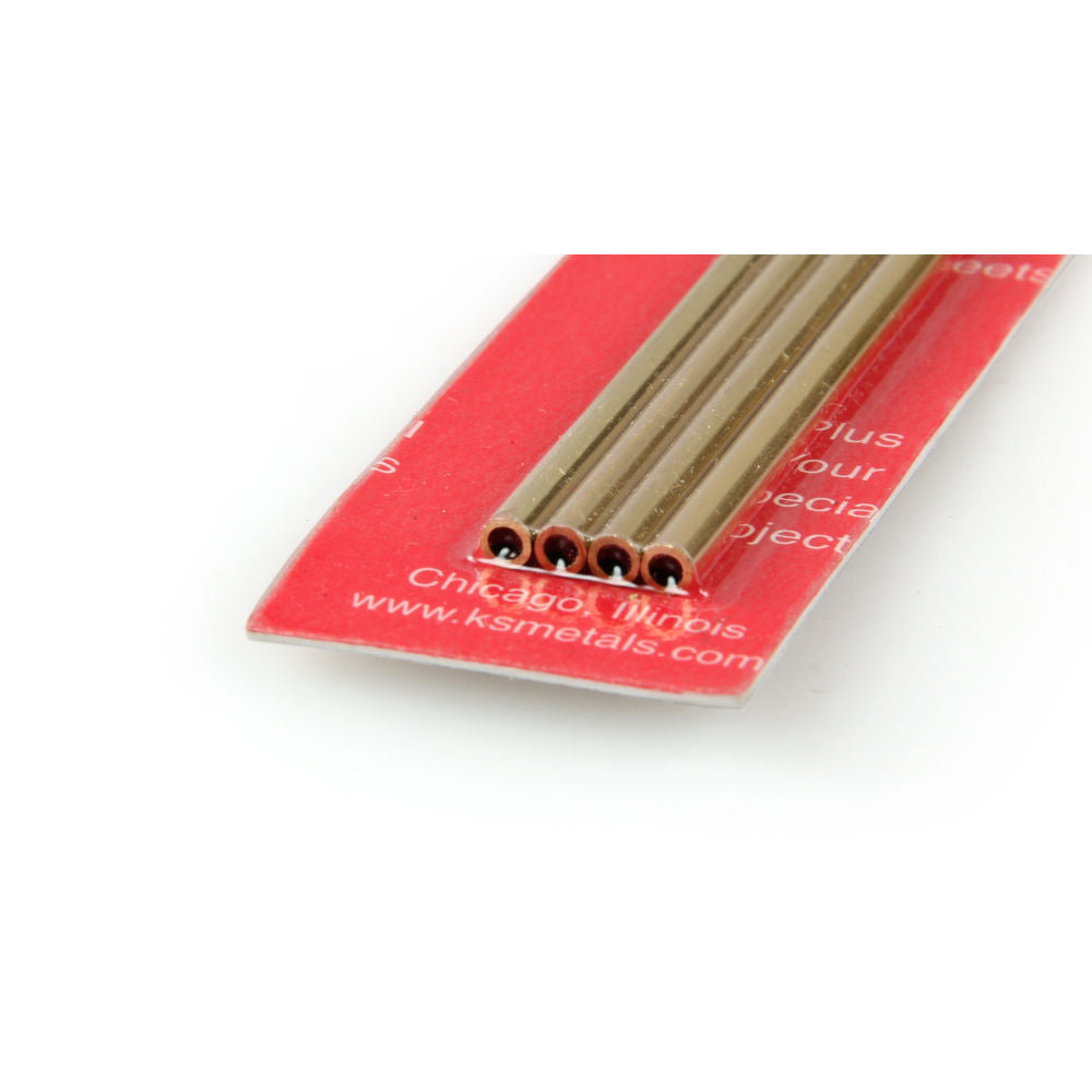 K&S 3x300mm Round Brass Tube, .45mm Wall (4pcs) KNS9821